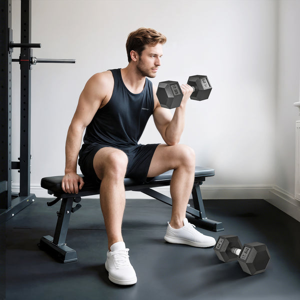 Kurzhantel mit Anti-Rutsch-Griff 35kg schwarz silber