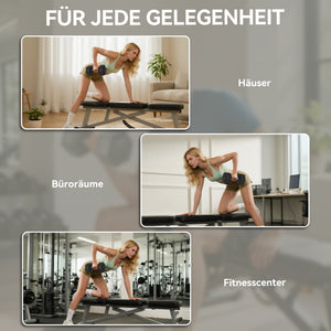 Kurzhantel mit Anti-Rutsch-Griff 35kg schwarz silber