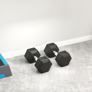 Kurzhantel mit Anti-Rutsch-Griff 35kg schwarz silber