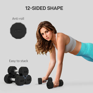 Kurzhantel-Set 20kg für Kraft- und Gewichtstraining rutschfest und ergonomisch