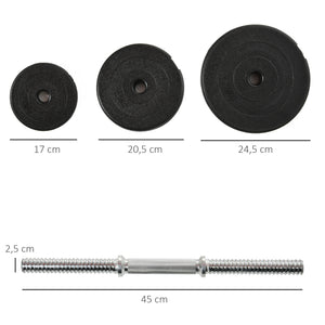Kurzhantel-Set 40kg für Fitness mit 12 Hantelscheiben rutschfest und ergonomisch