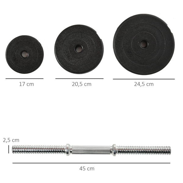Kurzhantel-Set 40kg für Fitness mit 12 Hantelscheiben rutschfest und ergonomisch