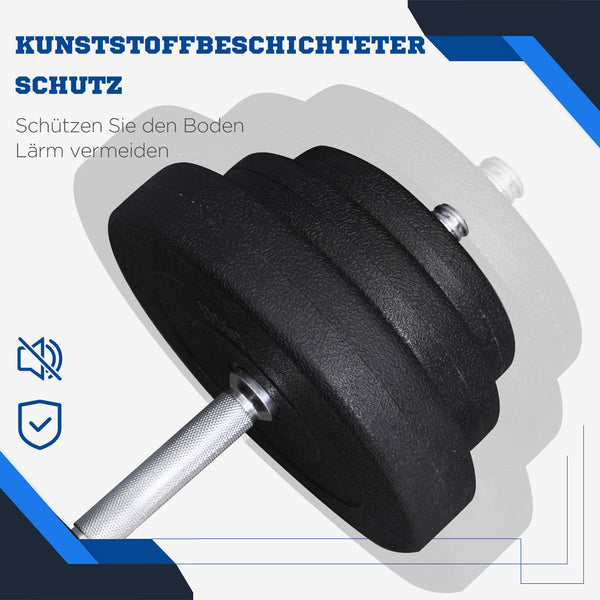 Kurzhantel-Set 40kg für Fitness mit 12 Hantelscheiben rutschfest und ergonomisch