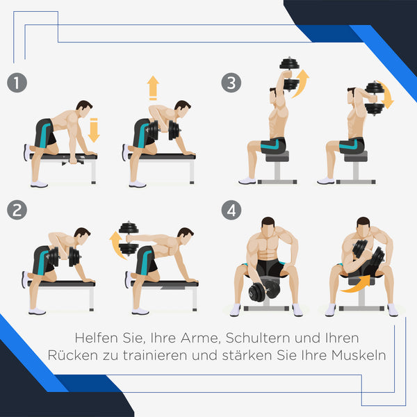 Kurzhantel-Set 40kg für Fitness mit 12 Hantelscheiben rutschfest und ergonomisch