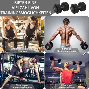 Kurzhantel-Set 50kg mit Stangen und Gewichten für Fitness