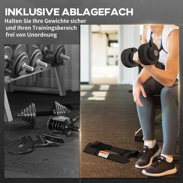 Kurzhantel mit verstellbarem Gewicht 3.5/6/8/10kg multifunktional mit Ablagefach