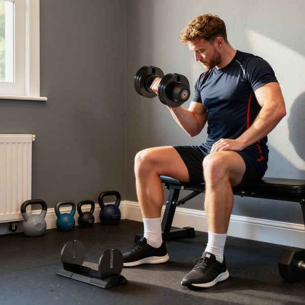 Kurzhantel verstellbar mit Ablage für Fitness Heimtraining
