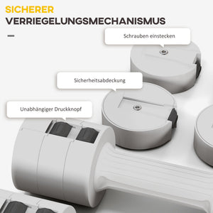 Kurzhanteln 2x25kg anpassbares Gewicht Kunststoffgehäuse Weiss