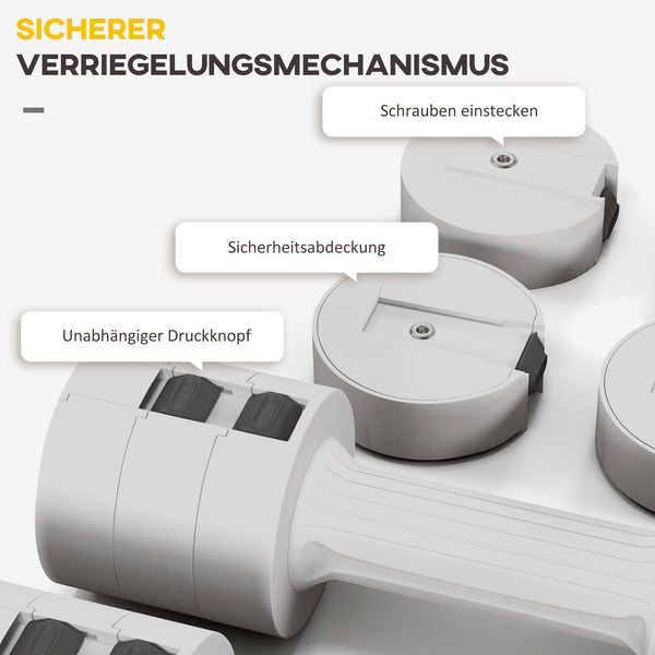 Kurzhanteln 2x25kg anpassbares Gewicht Kunststoffgehäuse Weiss