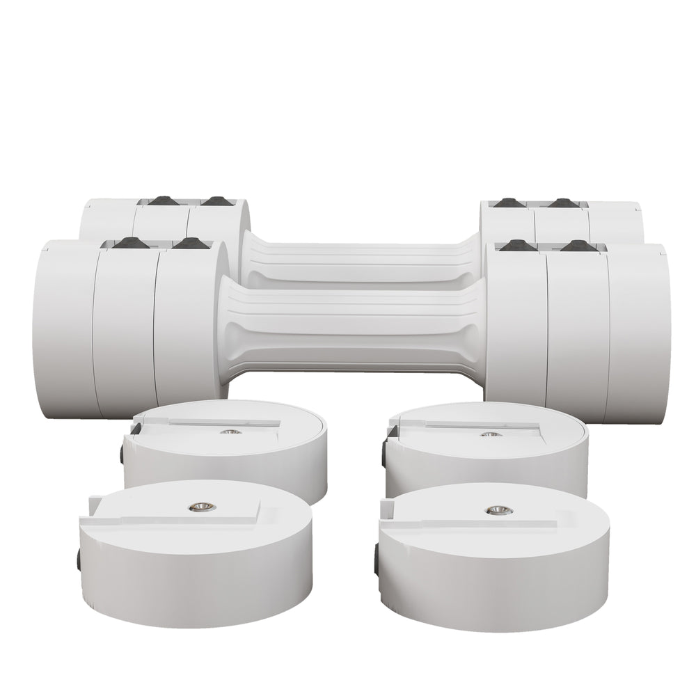 Dumbbells 2x25kg adjustable weight plastic housing white