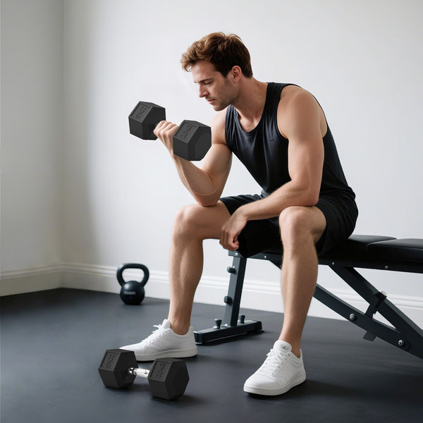 Kurzhanteln Set für Krafttraining Zuhause 2 x 20kg Gusseisen
