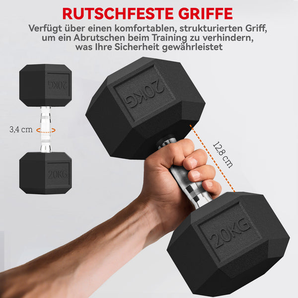 Kurzhanteln Set für Krafttraining Zuhause 2 x 20kg Gusseisen