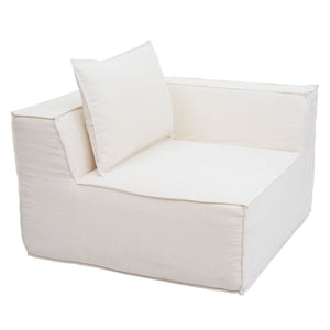 L-Sofa Lounge-Couch mit Ottomane modular rechts links 63x270x190cm creme
