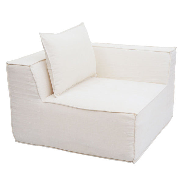 L-Sofa Lounge-Couch mit Ottomane modular rechts links 63x270x190cm creme