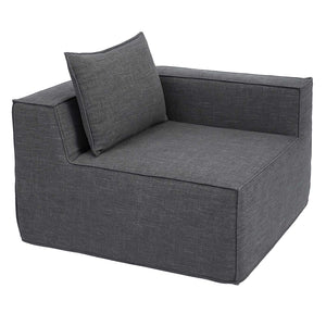 L-Sofa Lounge-Couch mit Ottomane modular rechts links 63x270x190cm dunkelgrau