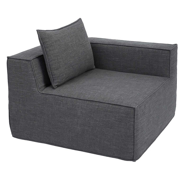 L-Sofa Lounge-Couch mit Ottomane modular rechts links 63x270x190cm dunkelgrau