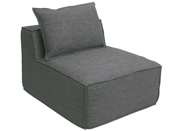 L-Sofa Lounge-Couch mit Ottomane modular rechts links 63x270x190cm dunkelgrau