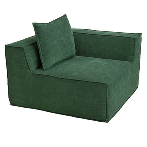 L-Sofa Lounge-Couch mit Ottomane modular rechts links 63x270x190cm grün