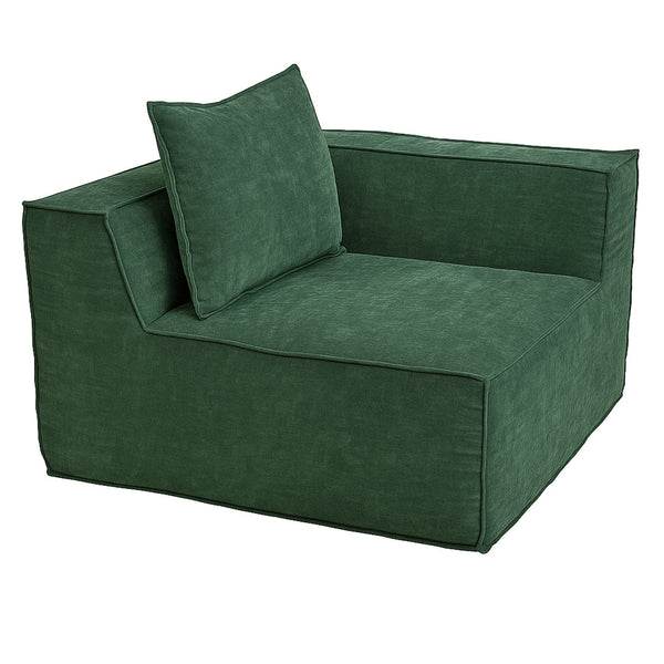 L-Sofa Lounge-Couch mit Ottomane modular rechts links 63x270x190cm grün