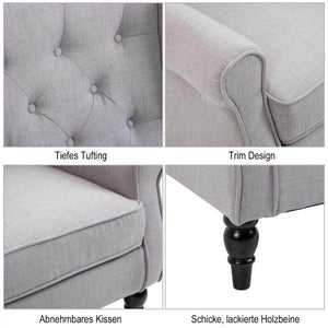 Einzelsessel Relaxsessel Ohrensessel Akzentsessel mit Tufting Polyester Grau