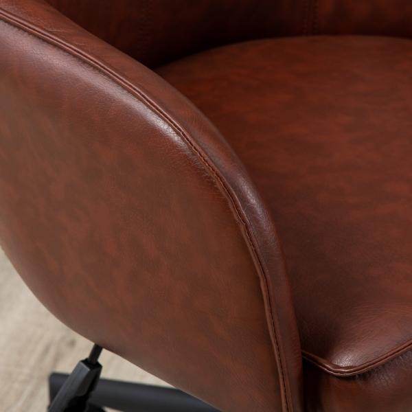 Bürostuhl, höhenverstellbar, Drehfunktion, 58,5 cm x 62 cm x 91 cm, Braun