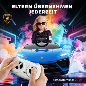 Kinder Elektroauto Lamborghini 12V mit Fernbedienung LED und Musik blau