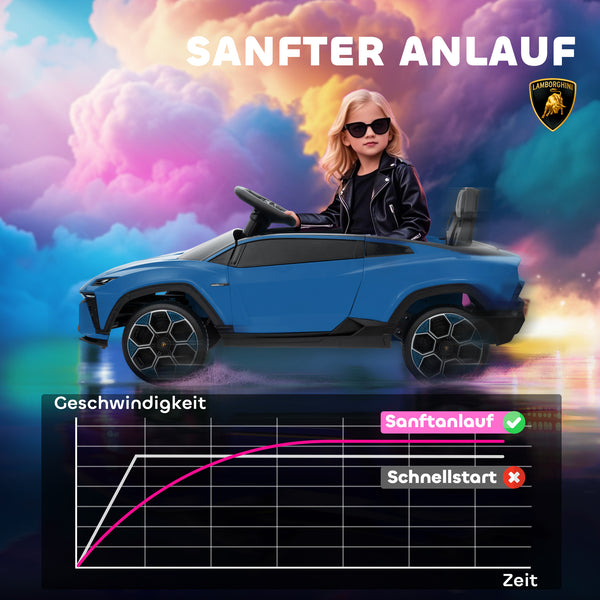 Kinder Elektroauto Lamborghini 12V mit Fernbedienung LED und Musik blau
