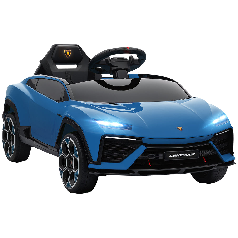 Kinder Elektroauto Lamborghini 12V mit Fernbedienung LED und Musik blau