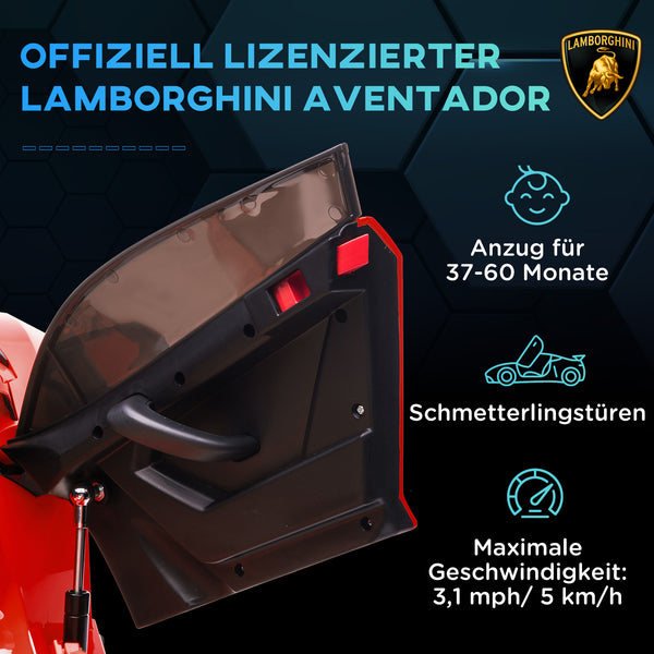Kinderauto Elektroauto Lamborghini mit Flügeltüren Musik und Hupe 3-5 Jahre rot