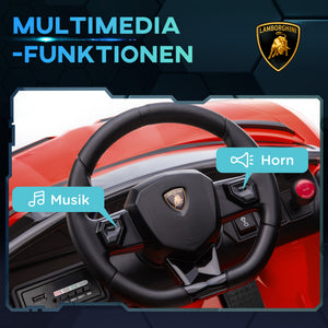 Kinderauto Elektroauto Lamborghini mit Flügeltüren Musik und Hupe 3-5 Jahre rot