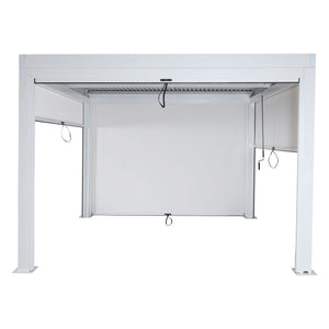 Lamellen Pergola Stanley Aluminium mit Lamellen Seitenwand 3x3m weiss