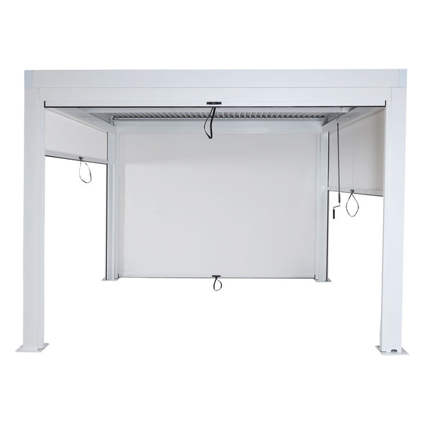Lamellen Pergola Stanley Aluminium mit Lamellen Seitenwand 3x3m weiss
