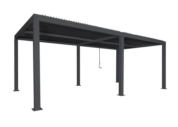 Lamellen Pergola Stanley Aluminium Pavillon 3x6m anthrazit