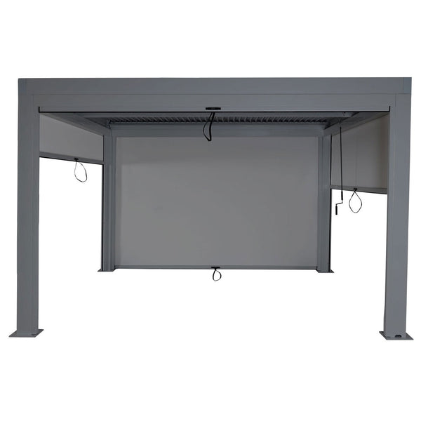Lamellen Pergola Stanley Gartenpavillon Alu Seitenwand 3x4m anthrazit