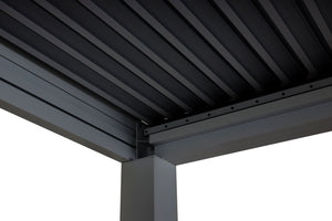 Lamellen-Pergola Stanley Aluminium mit Regenrinne 3x4m anthrazit