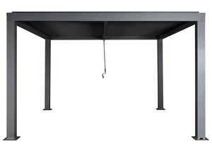 Lamellen-Pergola Stanley Aluminium mit Regenrinne 3x4m anthrazit