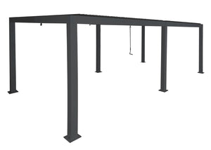 Lamellen Pergola Stanley Aluminium Lamellen Regenrinne 3x6m anthrazit