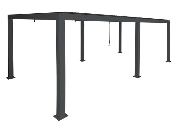 Lamellen Pergola Stanley Aluminium Lamellen Regenrinne 3x6m anthrazit