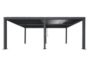 Lamellen Pergola Stanley Aluminium Lamellen Regenrinne 3x6m anthrazit