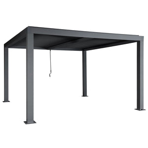 Lamellen-Pavillon 3x4m aus Aluminium, anthrazit, sturmfest