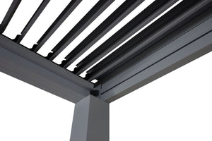 Lamellen-Pavillon 3x4m aus Aluminium, anthrazit, sturmfest