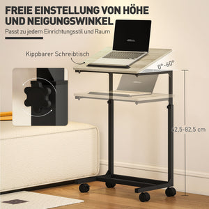 Laptoptisch Beistelltisch Schreibtisch Nachttisch höhenverstellbar mit Rollen