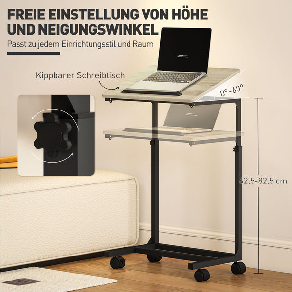 Laptoptisch Beistelltisch Schreibtisch Nachttisch höhenverstellbar mit Rollen