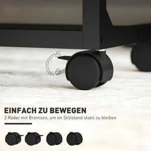 Laptoptisch Beistelltisch Schreibtisch Nachttisch höhenverstellbar mit Rollen