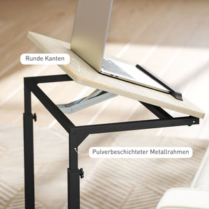 Laptoptisch Beistelltisch Schreibtisch Nachttisch höhenverstellbar mit Rollen