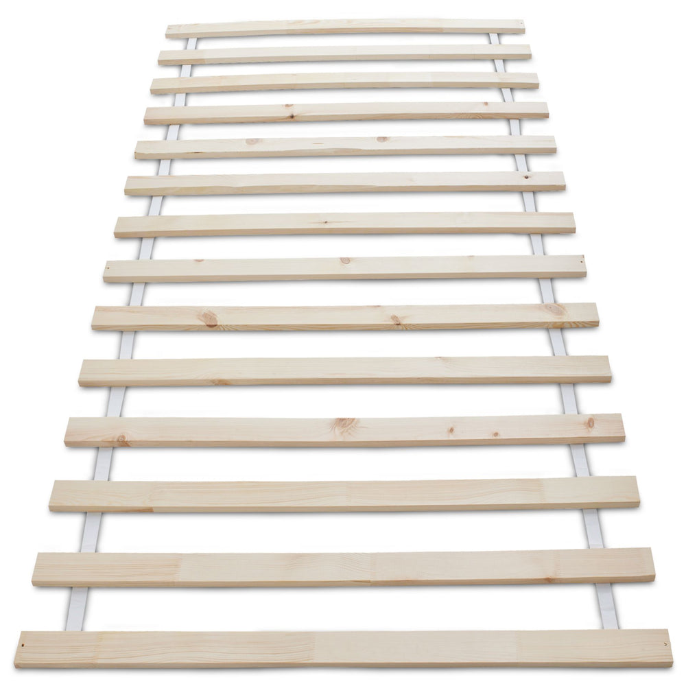 DreamBase slatted bed base 140x200cm solid wood, 14 slats, roll-up slatted base