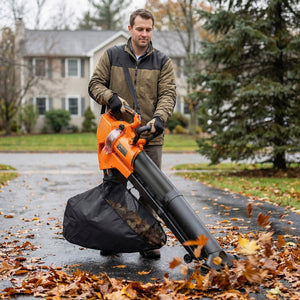 Laubbläser Laubsauger elektrisch 3-in-1 mit Rädern 3000W