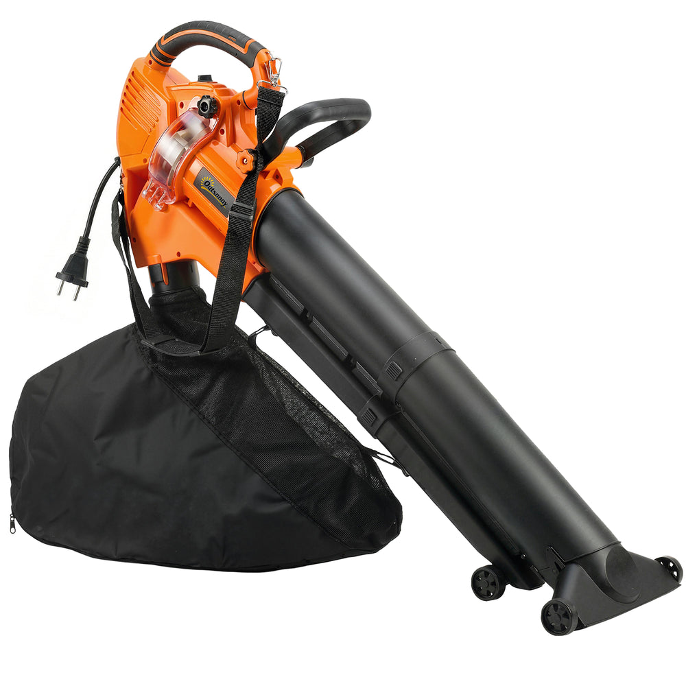 Laubbläser Laubsauger elektrisch 3-in-1 mit Rädern 3000W