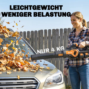 Laubsauger Laubbläser Akku kabellos mit 2 Akkus und Ladegerät