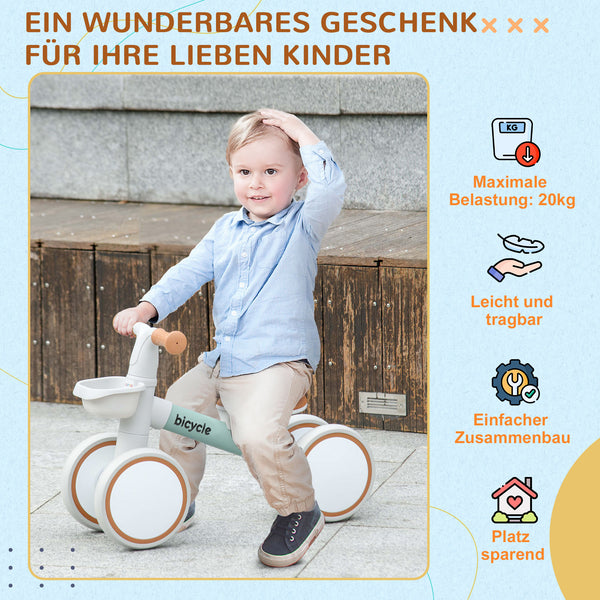 Laufrad für Kinder mit verstellbarem Sitz und leisen Rädern 1-3 Jahre
